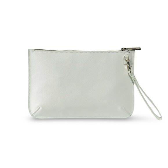White House Black Market WHBM Hydrangea GWP Wristlet White Clutch NWT - Picture 4 of 7